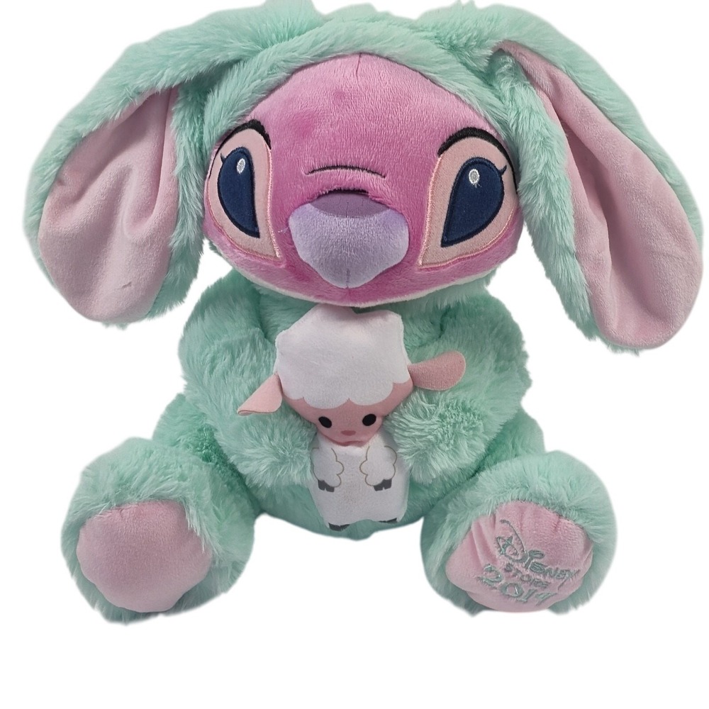 Disney 2019‎ Stitch Easter Plush Bunny Eggstraterrestrial 11" Angel Mint Green
